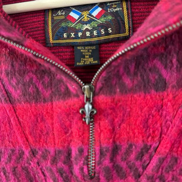 Vintage Express French Country Medium Pullover Fleece Jacket Hoodie Womens - Picture 7 of 15